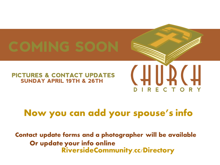 Sunday Announcments 4-12-15